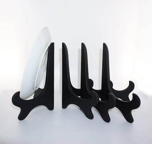 Artliving Black 8" Wood-Like Plastic Easels Plate Display Stands Picture Frame Stand Holder-Set of 4...