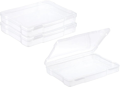 PATIKIL 5x7 Photo Storage Box, 2 Pack Photo Boxes Storage Photo Organizer Cases Storage Container Picture Boxes Plastic for 5x7 Pictures Sticker S...