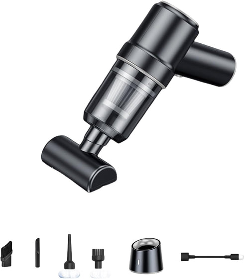 9000PA Handheld Vacuum Cordless, Portable Car Vacuum with LED Light, Mini Car Vacuum Cleaner, Black Hand Vacuum with Low Noise for Car, Home, Offi...