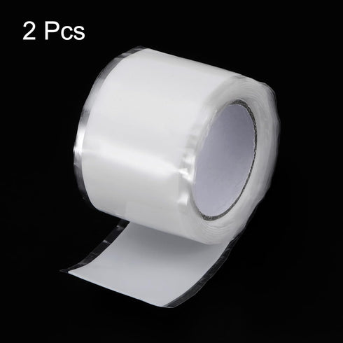 2 Rolls Self Fusing Silicone Tape 1" x 3ft x 0.02" Waterproof Sealing Plumbing Rubber Tape for Water Pipe Hose Leak Silicone Grip Repair Seal, Whi...