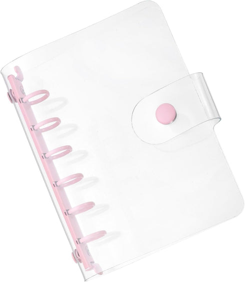 PATIKIL A7 Clear Binder Cover, Soft PVC Loose Leaf Binder Protector Refillable Notebook Shell with Snap Button Closure and 6 Rings for DIY Meeting...