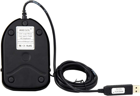 iKKEGOL USB Foot Pedal Switch gaming, Black Metal Single HID Action Programmable Digital hand Control Keyboard Mouse with 3 Color Rubber Mat...