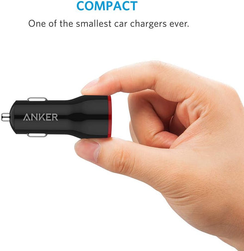 Anker Car Charger Adapter, 24W Dual USB Car Phone Charger, PowerDrive 2 for iPhone 14 13 12 11 Pro Max Mini X XR XS 8 Plus, iPad Pro/Air 2/Mini, N...