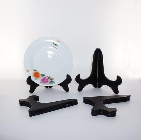 Artliving Black 6" Wood-Like Plastic Easels Plate Display Stands Picture Frame Stand Holder-Set of 4...