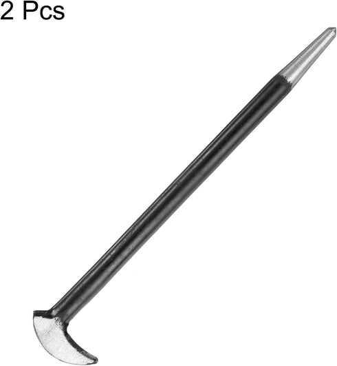 2pcs Rolling Head Pry Bar 6" Length 0.3" Rod Dia Carbon Steel Lady-foot Leverage Bar Heel Line Up Pry Bars for Automotive Mechanics Aligning & Pry...