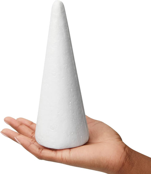 Juvale Cone Shapes Foam Cones for Crafts - 2.87 x 7.25 in White Polystyrene - 12 Pack - DIY Decor & Art Projects...