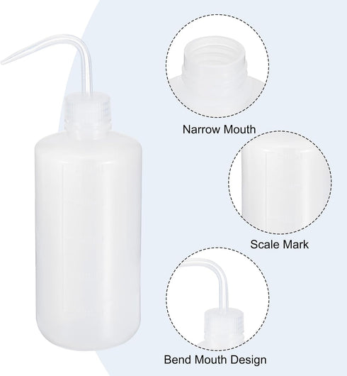 PATIKIL 500ml Wash Bottle, 6pcs Plastic Squeeze Bottle Narrow Mouth Bottle Watering Tools for Lab Cleaning Washing Irrigation Liquid Storage, Clea...