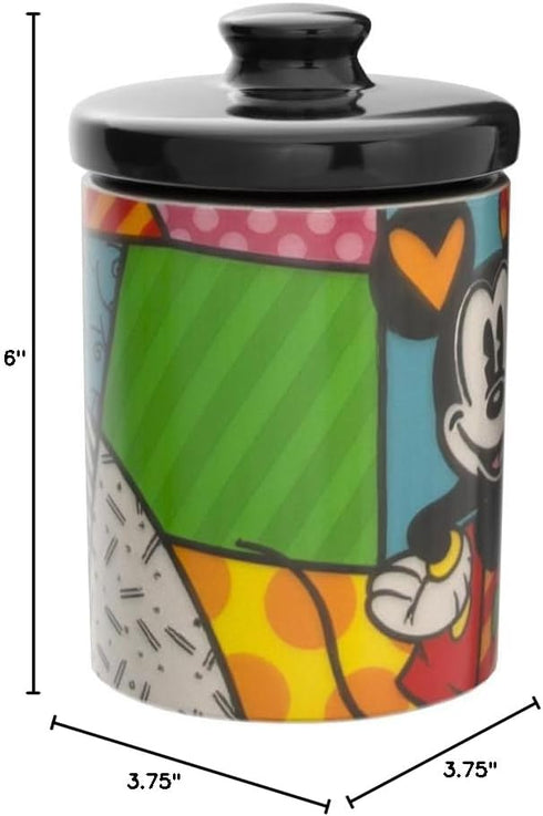 Enesco 6004977 Disney by Britto Mickey Mouse and Pluto Candy Jar Canister, 6 Inch...