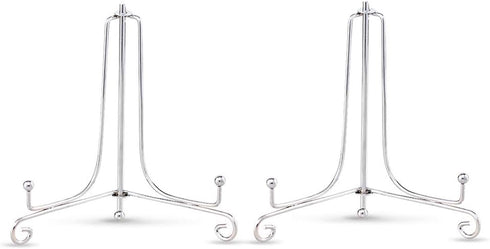 Artliving (2 pack 5 inch Iron Plate Stand, Silver Iron Easel Plate Display Photo Holder Stand, Displays Picture Frames,Decorative Plates, Tablets ...