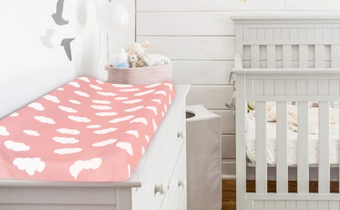 Changing Pad Cover Girl, Diaper Changing Pad Covers 4 Pack, Fitted Baby Changing Table Sheets for 32''×16'' Change Table Pad, Cradle & Bassinet Sh...