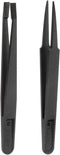 2Pcs 93301/93303 Precision Plastic Tweezers Kit 120mm Anti-static Flat Round Head Craft Tweezers Set for Electronics Jewelry Making Laboratory Wor...