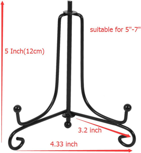 (2 pack)Iron Display Stand, Black Iron Easel Plate Display Photo Holder Stand, Displays Picture Frames, Cookbooks, Decorative Plates, Tablets and ...