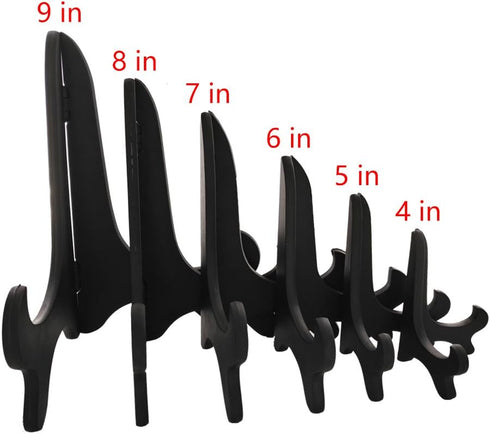 Artliving Black 4" Wood-Like Plastic Easels Plate Display Stands Picture Frame Stand Holder-Set of 4...