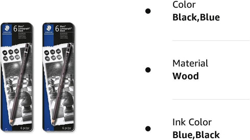 2 Pack Drawing or sketch pencils Wood (100B G6)...