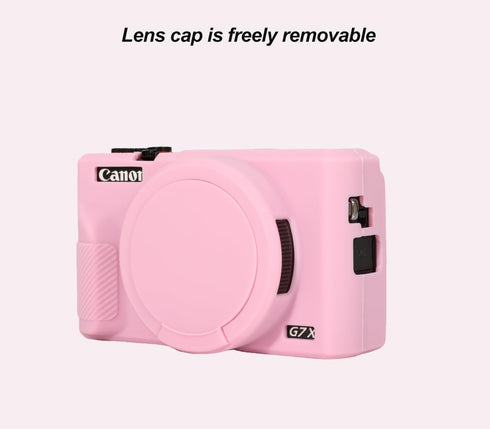 Pocoukate Case for Canon G7X Mark III Camera, Soft Silicone Protective Cover Skin with Removable Lens Cover for Powershot G7X Mark iii, Silicone C...