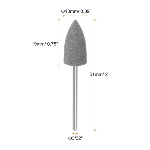 10pcs Rubber Polishing Bit Silicone Buffing Wheels 120 Grit 10mm Dia Mounted Grinding Head for Electric Grinder Rotary Tool, Tapered Shape...