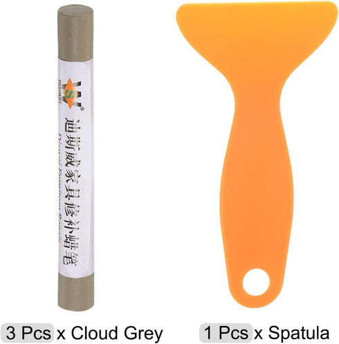 Wax Filler Stick, 3pcs Wooden Repair Wood Wax Fill Sticks with Spatula Crayon Markers Furniture Touch Up Kit for Remover Scratches Scuffs on Furni...