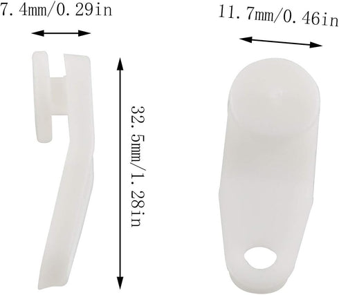E-outstanding 50 Sets White Plastic Traverse Rod Slides Rail Glider and Metal Curtain Hooks Window Curtain Accessories...