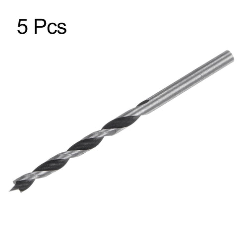 5pcs Brad Point Drill Bits 4mm (5/32'') Dia Straight Round Shank Metric Brad Point Spiral Twist Drill Bits for Softwood Hardwood Plywood Plastic R...