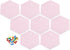 PATIKIL Hexagon Felt Board Tiles, 8 Pack Self Adhesive Mini Moon Wall Pin Bulletin Board with Push Pins for Photos Memos Home Office Decor, Pink...