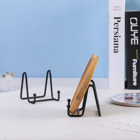 Plate Stands for Display - Iron Easel Stand Plate Holder Display Stand Picture Frame Stand for Pictures | Photo|Decorative Plate |Dish | Tabletop Art - 3 inch-Black