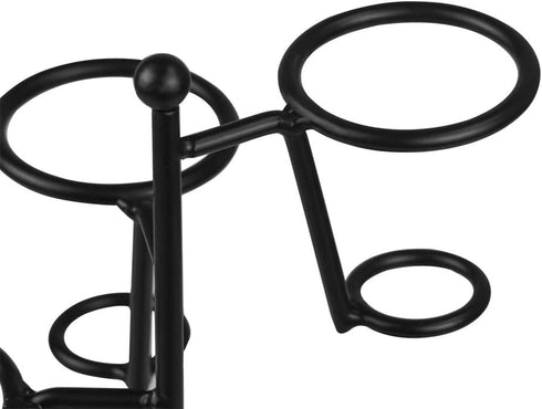 Black Iron Ice Cream Cone Holder Stand with Base 5 Holes to Display Snow Cones Sushi Hand Rolls Popcorn Candy French Fries Sweets Savory...