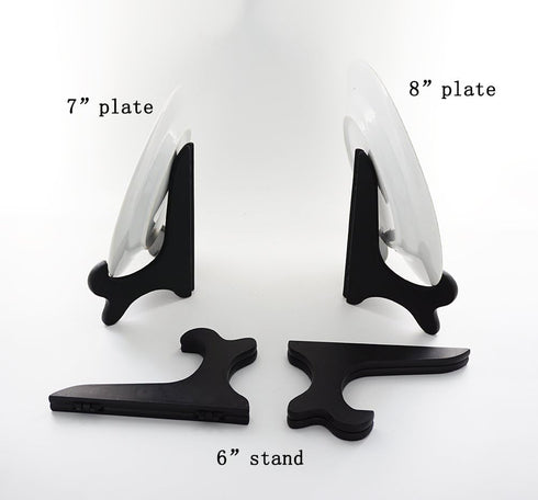Artliving Black 6" Wood-Like Plastic Easels Plate Display Stands Picture Frame Stand Holder-Set of 4...