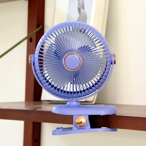 500mAh Portable Rechargeable Clip on Fan, 5 inch Battery Operated Fan, 3 Speeds Personal Fan, 360 Rotation Small Desk & Clip Fan, Ideal for Outdoo...
