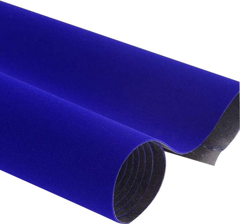 Self Adhesive Blue Velvet Flocking Liner for Jewelry Drawer Art Crafts DIY Project Velvet Fabric Peel and Stick Drawer Velvet Liner 17.7" x 78.7"...