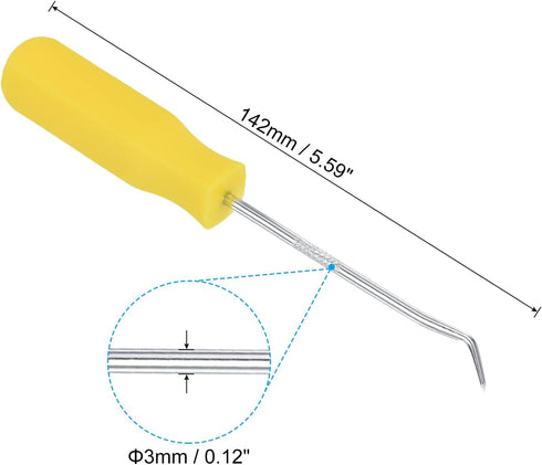 PATIKIL O-Ring 45 Degree Pick 142mm, Oil Seal Gasket Precision Screwdriver Puller Remover Removal Tool, Yellow...