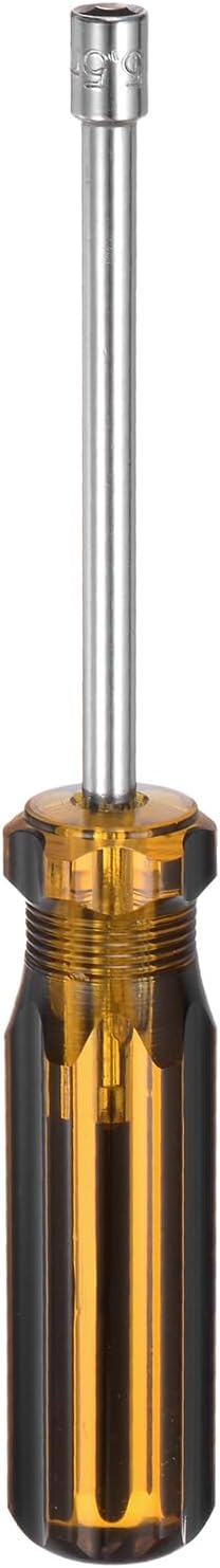 Metric Hex Nut Screwdriver 5.5mm Carbon Steel Ergonomic PVC Grip Non-Magnetic Socket Wrench Screwdriver Hand Tool for Automotive Maintenance Home ...