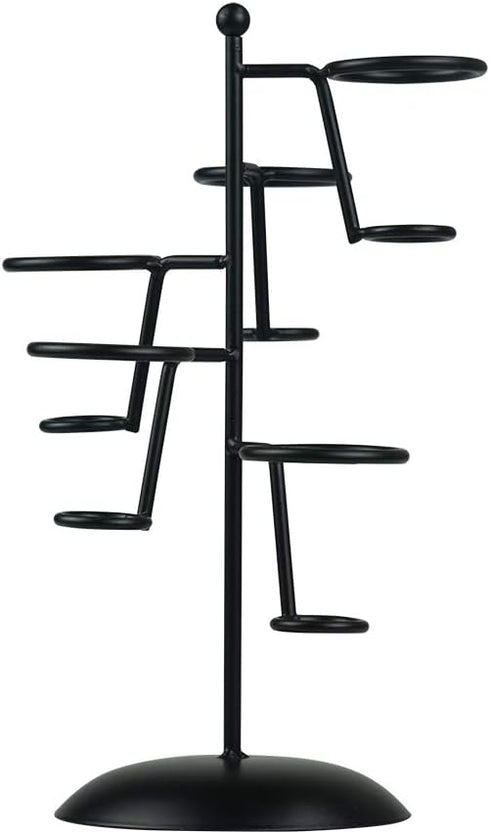 Black Iron Ice Cream Cone Holder Stand with Base 5 Holes to Display Snow Cones Sushi Hand Rolls Popcorn Candy French Fries Sweets Savory...