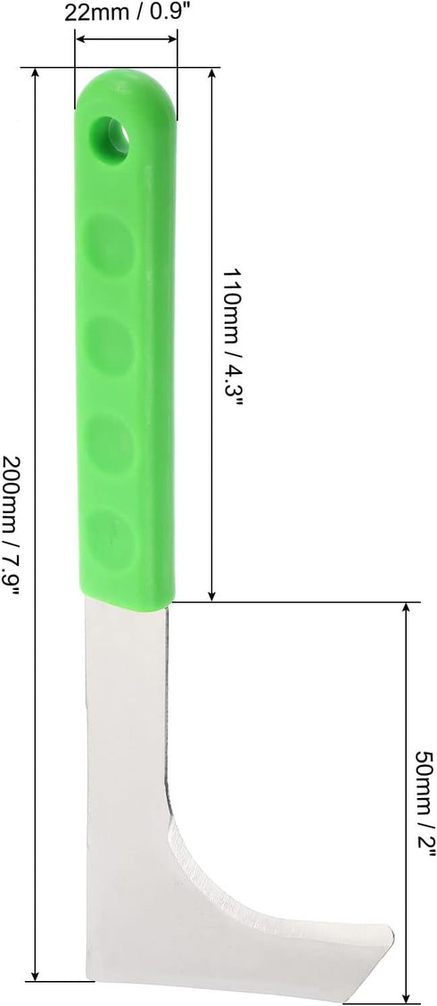 PATIKIL Crack Weeder, 2 Pack Stainless Steel Weeding Knife L-Shape Crevice Weeding Tool Grass Cutter Bush Knife for Gardening, Green...