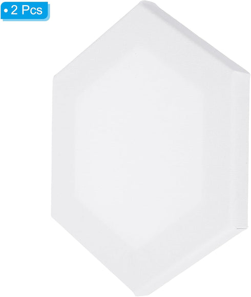 PATIKIL Paint Canvases for Painting, 2 Pack 8x7 Inch Hexagon Wood Frame Stretched Blank Art Canvas Board Panels for Acrylic, Oil, Tempera Painting...
