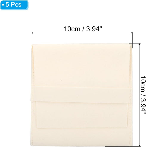 PATIKIL 10x10cm Jewelry Pouches with Band, 5 Pack Microfiber Jewelry Pouches Portable Soft Storage for Necklace Bracelet Earring Watch Rings Brooc...