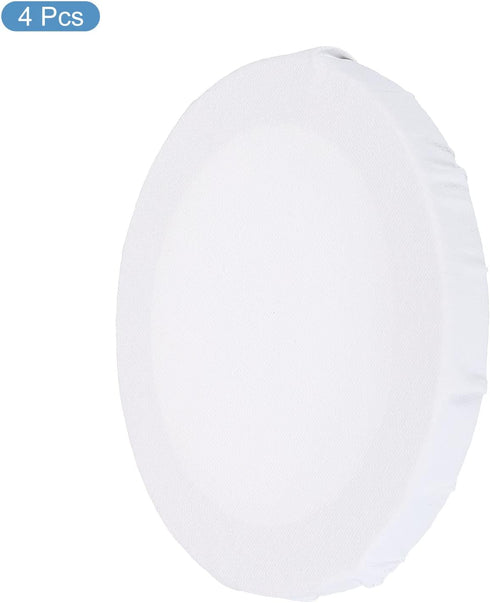 PATIKIL Paint Canvases Panel for Painting, 4 Pack 4x4 Inch Round Wood Frame Stretched Blank Art Board Panels for Acrylic, Oil, Tempera Painting, W...