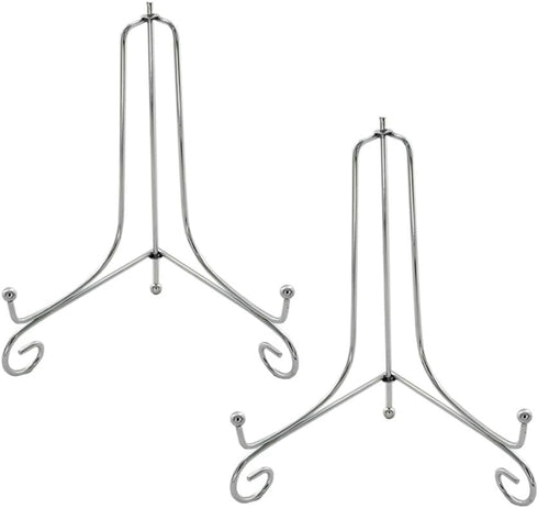 Artliving Metal Plate Stands for Display - 8-Inch Adjustable Easel Holders for Decorative Plates, Picture Frames and Cookbooks - Silver (2-Pack)...