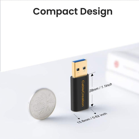 CableCreation [3-Pack USB C Female to USB Male Adapter USB 3.1 5Gbps, USB to USB C Adapter USB C to A Adapter Female for Laptops, Logitech StreamC...