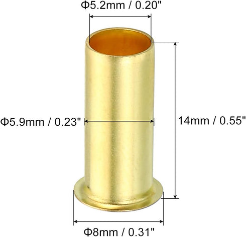 PATIKIL 6mm Tube OD Brass Compression Insert, 10 Pack Insert Tube Support Compression Sleeve Fitting Assortment Kit for Air Water Gas Hose...