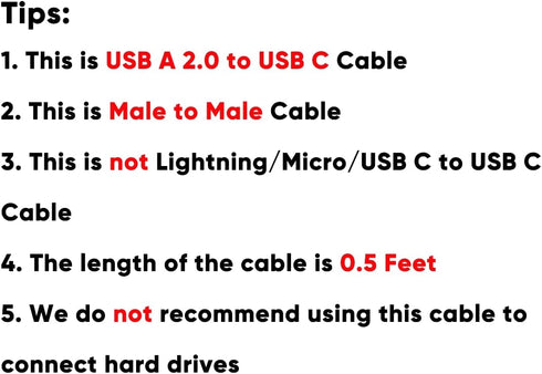 CableCreation 6 inch USB C Cable , Short USB to USB C 3A Fast Charging Cable, Braided USB C Male to USB Male Cable for Power Bank, Galaxy S23, iPa...