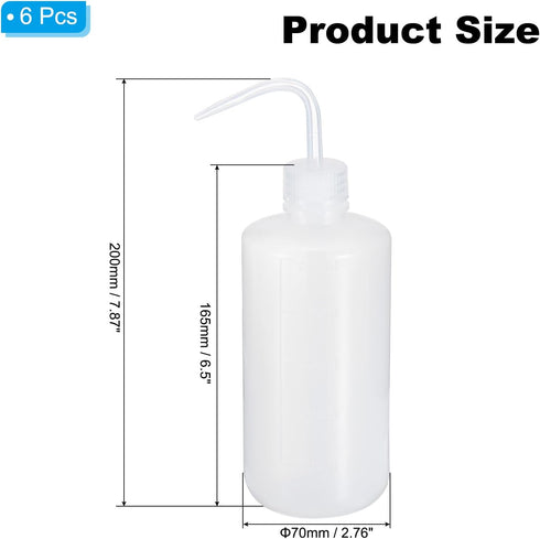 PATIKIL 500ml Wash Bottle, 6pcs Plastic Squeeze Bottle Narrow Mouth Bottle Watering Tools for Lab Cleaning Washing Irrigation Liquid Storage, Clea...