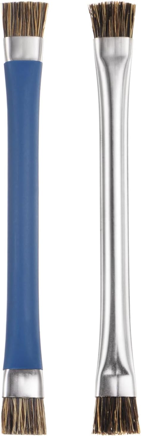 Double-Head Phone Motherboard IC Cleaning Brush 12x15mm Bristles Hair Anti-Static ESD Brush Cleaner for Computer Phone, Blue + Silver Tone......