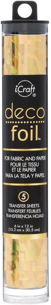 Deco Foil - Transfer Sheets - 2018 Colors - Silver Shattered Glass, Gold Shattered Glass, Jade, Denim, Plum & Wild Cherry - Bundle of 6 Packages...