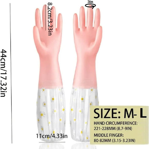 2 in 1 Kitchen Cleaning set Thermal gloves for washing dishes, thick and durable, non-slip waterproof, protective and 6 Kitchen Cleaning Sponges, ...