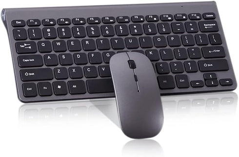 Wireless Keyboard and Mouse Combo, Compact Quiet Wireless Keyboard and Mouse Set 2.4G Ultra-Thin Sleek Design for Windows, Computer, Desktop, PC, ...