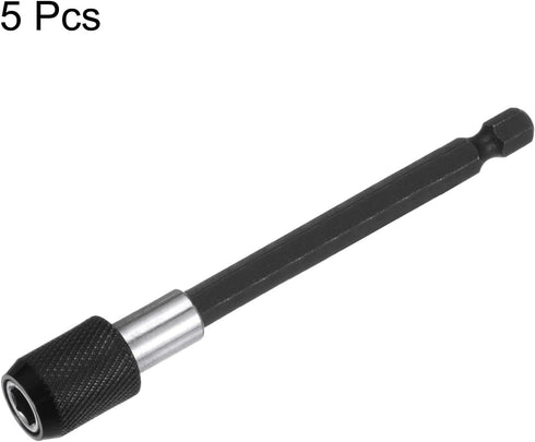 5pack 100mm Magnetic Screwdriver Bits Holder Extension Quick Release Drill Bit Chuck Adapter with 1/4" Hex Shank for Socket Driver Adapter Power T...