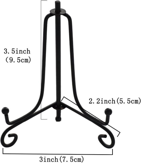 Artliving 3.5 Inch Black Mini Iron Stand Cookie Holder Display Stand Place Card Holder Display Easels at Weddings, Birthday Party (4 pack)...