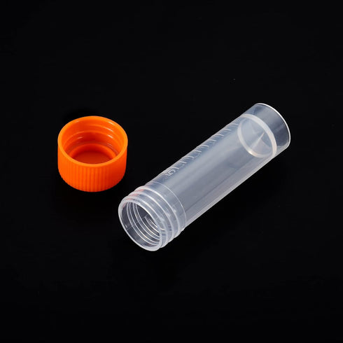 PATIKIL 5mL Plastic Test Tubes, 20 Pack Frozen Container Storage Screw Cap for Lab Laboratory Science, Clear...