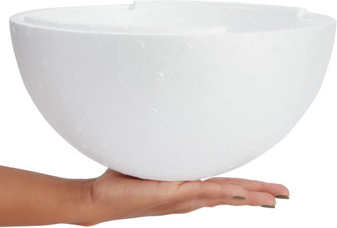 Juvale White Half Sphere Foam Ball for DIY Crafts, Large Hollow Dome for Art Supplies (11.4 x 6 in Half Foam Balls for Crafts)...