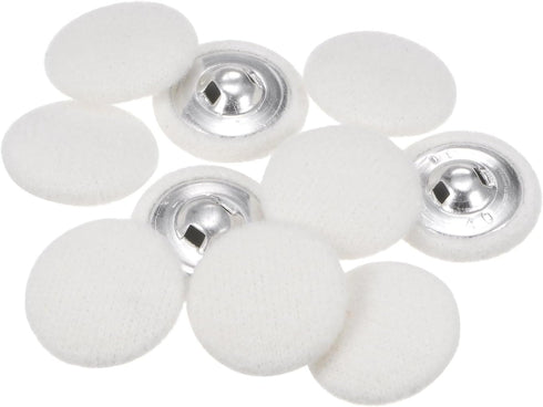 10pcs 40L Fabric Cloth Covered Button 25mm Round Holes Metal Shank Sewing Buttons for Suits Dress Blouses, White...